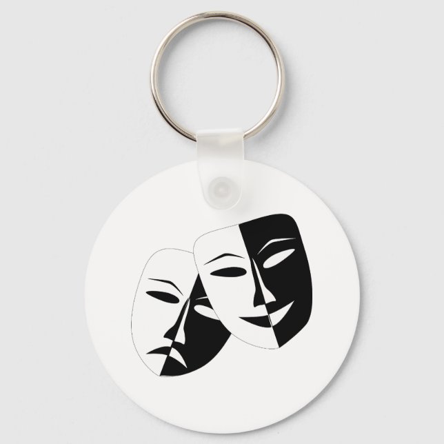 Simple Drama Comedy Masks Acting Keychain (Front)