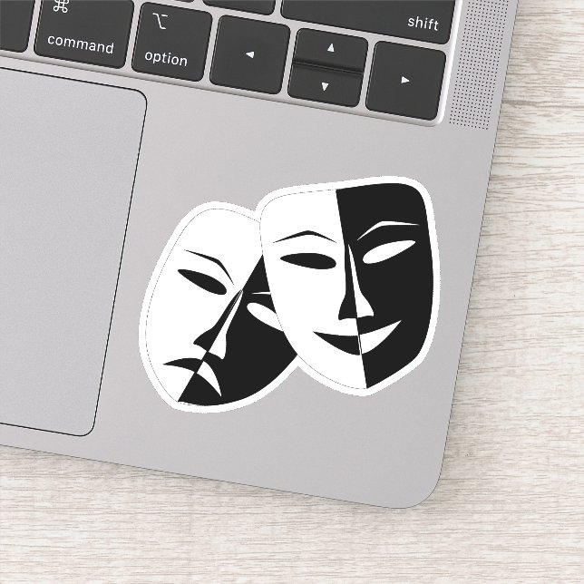 Simple Drama Comedy Masks Acting Sticker (Detail)