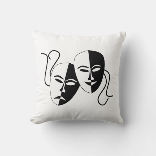 Simple Drama Comedy Masks Acting Throw Pillow