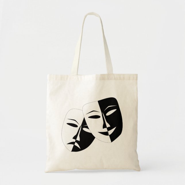 Simple Drama Comedy Masks Acting Tote Bag (Front)