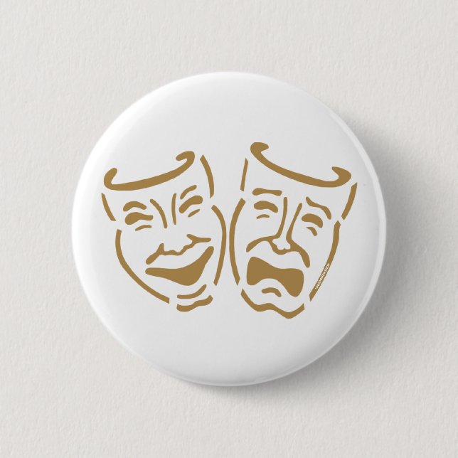Simple Drama Masks Pinback Button (Front)
