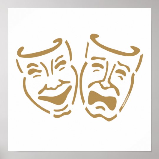 Simple Drama Masks Poster