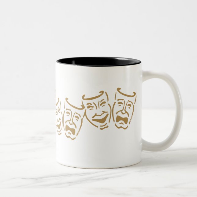 Simple Drama Masks Two-Tone Coffee Mug (Right)