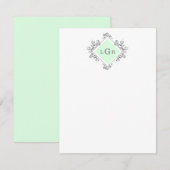 Simple Drawn Floral Green Note Card | Zazzle