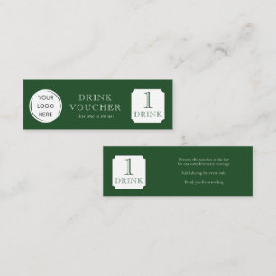 Simple DRINK VOUCHER Corporate logo Business Card