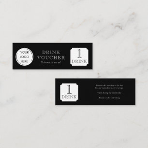 Simple DRINK VOUCHER Corporate logo Mini Business Card