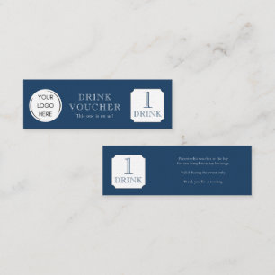 Simple DRINK VOUCHER Corporate logo Mini Business Card