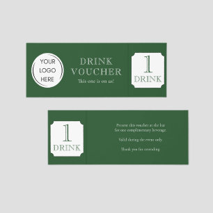 Simple DRINK VOUCHER Corporate logo Raffle Tickets
