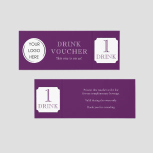 Simple DRINK VOUCHER Corporate logo Raffle Tickets