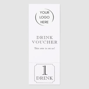 Simple DRINK VOUCHER Corporate logo Raffle Tickets