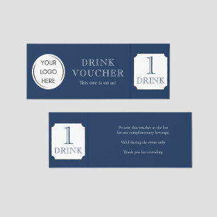 Simple DRINK VOUCHER Corporate logo Raffle Tickets
