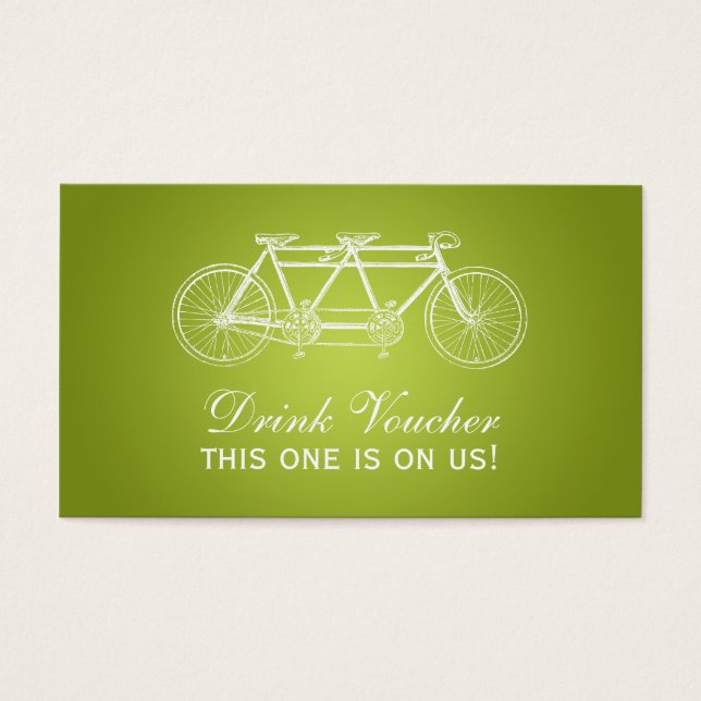 Simple Drink Voucher Tandem Bike Lime Green (Front)