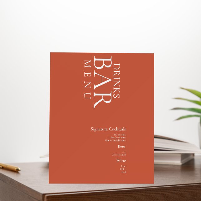 Simple Drinks Cocktail Wine Wedding Terracotta  Foam Board (In Situ (Office))