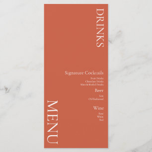 Simple Drinks Cocktail Wine Wedding  Terracotta  Menu