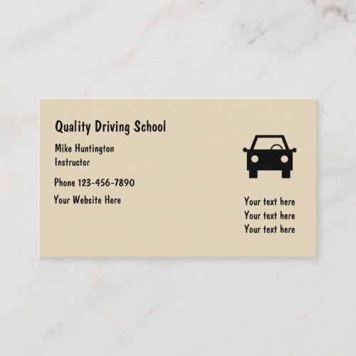 SImple Driving School Instructor Business Card