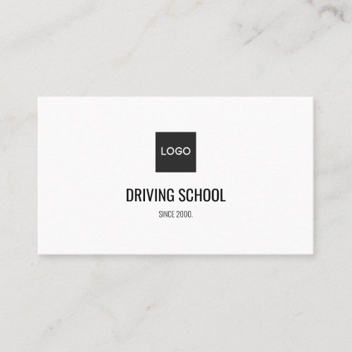 Simple Driving School w Logo  Social Media Business Card