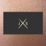 Simple Drummer Monogram Gold Drumsticks Business Card