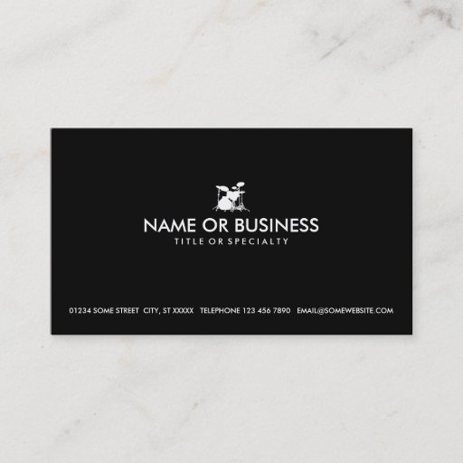 Customizable simple drums business cards