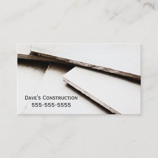 Customizable Simple Drywall Construction Business Card