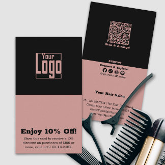 Simple Dual-Tone Hairstylist 10% Off  Discount Card