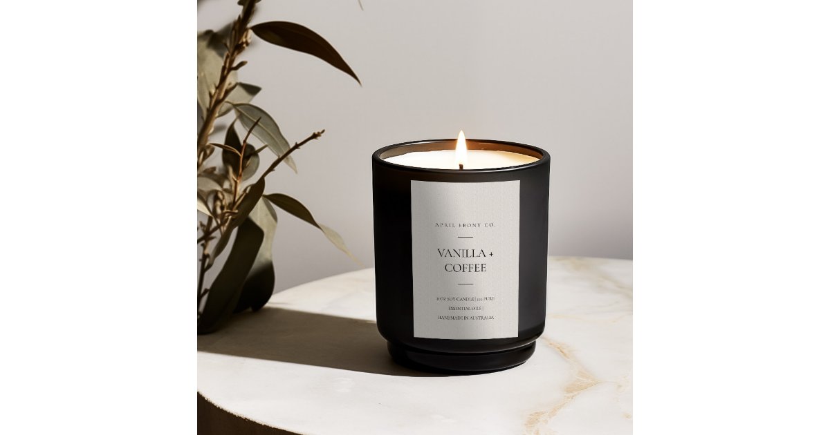 SIMPLE DUSKY EGG IVORY WHITE MINIMAL MODERN CANDLE FOOD LABEL | Zazzle