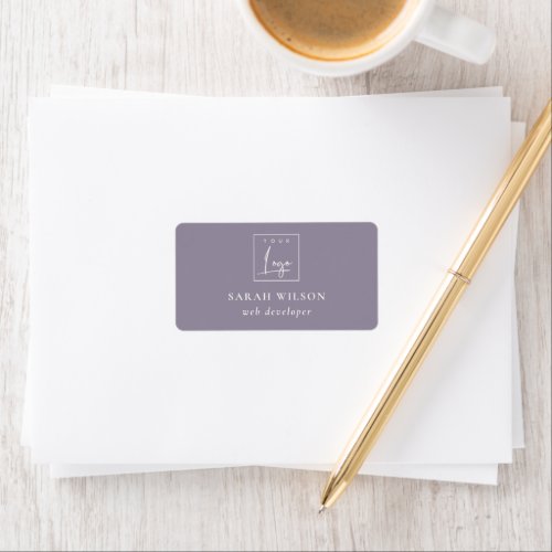 Simple Dusky Lilac Custom Promotion Business Logo Label