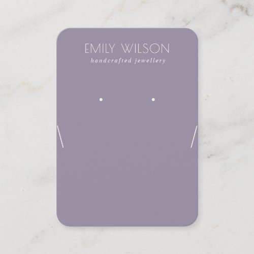 Simple Dusky Lilac Purple Necklace Earring Display Business Card