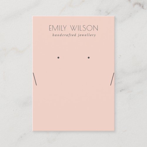 Simple Dusky Peach Earring Necklace Display Business Card