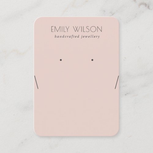 Simple Dusky Rose Pink Necklace Earring Display Business Card