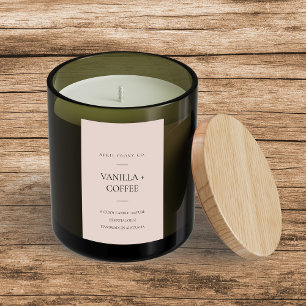SIMPLE DUSKY SOFT BLUSH PINK MINIMAL MODERN CANDLE FOOD LABEL