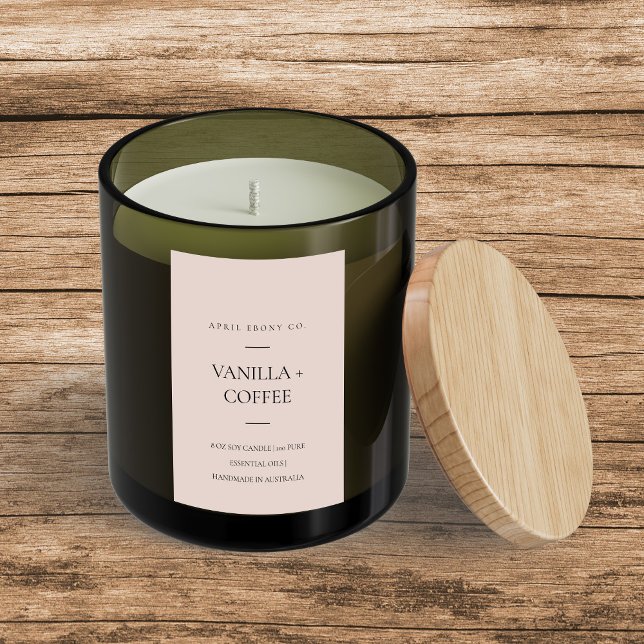 SIMPLE DUSKY SOFT BLUSH PINK MINIMAL MODERN CANDLE FOOD LABEL (Creator Uploaded)