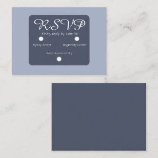 Simple Dusty Blue and Light Blue RSVP Wedding Note Card