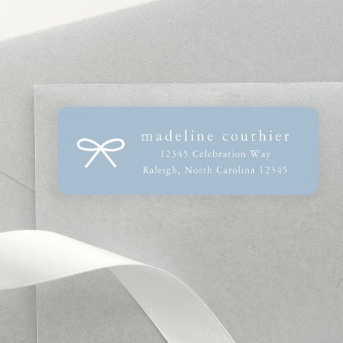 Simple Dusty Blue Baby Shower Return Address Label