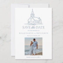 Simple Dusty Blue Christian Chapel Church Photo