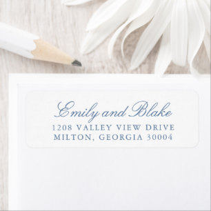 Simple Dusty Blue Classic Elegant Typography Label