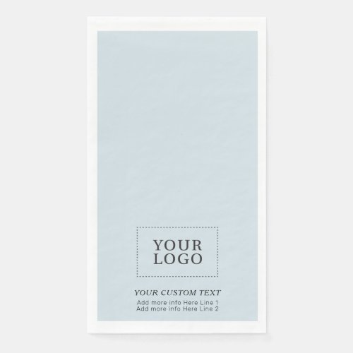 Simple Dusty Blue Custom Business Logo Promotional Paper Guest Towels