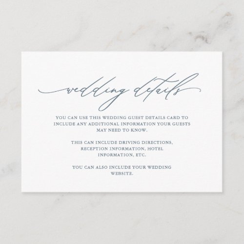 Simple Dusty Blue Details with Calligraphy Enclosure Card