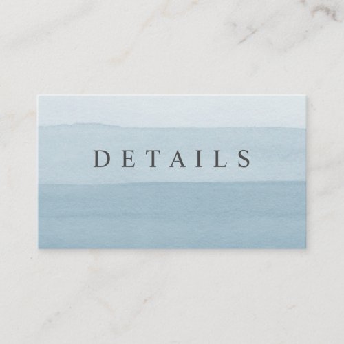 Simple Dusty Blue Modern Ombre Border Wedding Enclosure Card