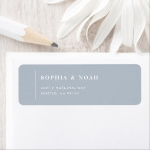 Simple Dusty Blue Modern Wedding Return Address Label