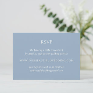 Simple Dusty Blue Modern Wedding RSVP Card