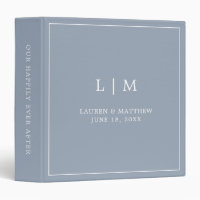 Simple Dusty Blue Monogram Elegant Wedding