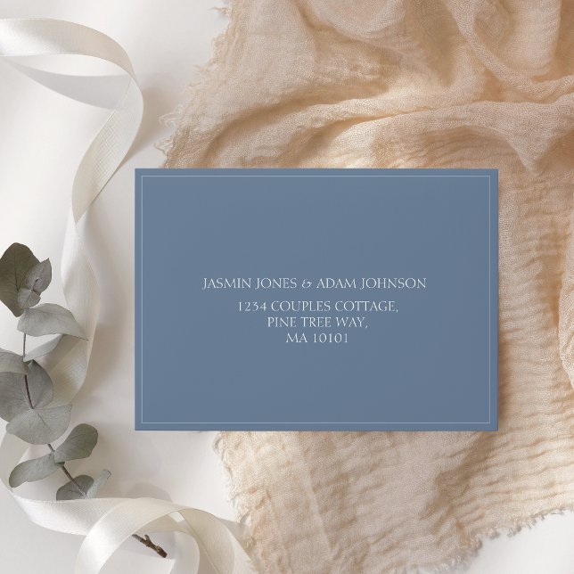 Simple Dusty Blue Script Wedding Envelope (Creator Uploaded)