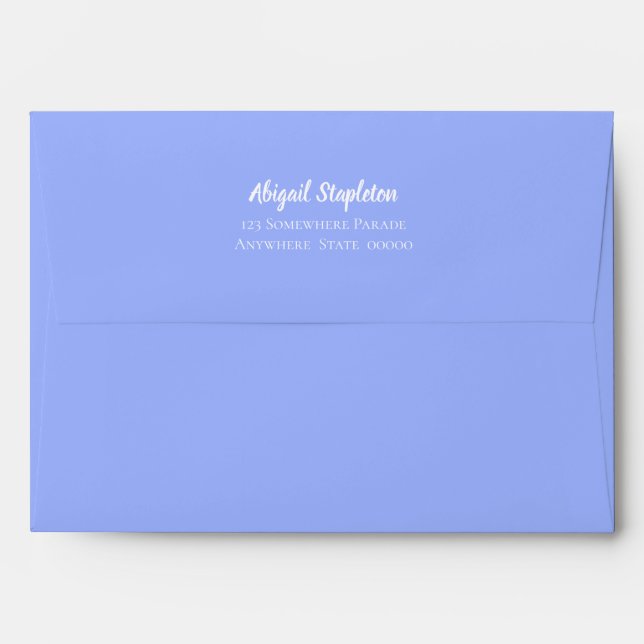 Simple Dusty Blue Self Addressed Invitation Envelope (Back (Top Flap))