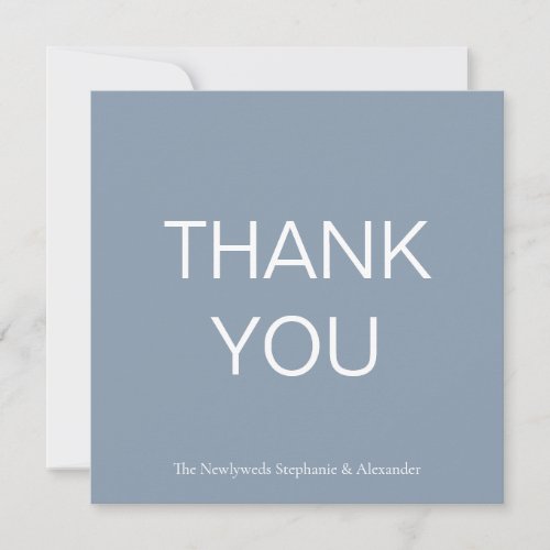 Simple Dusty Blue Thank You Square  Note Card