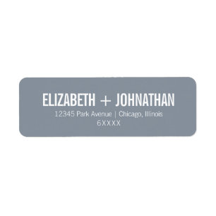 Simple Dusty Blue Typography Wedding Address Label