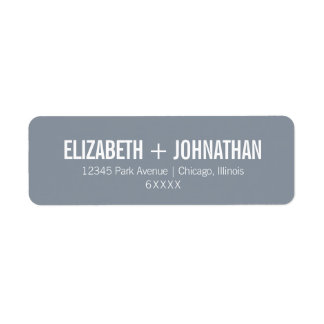 Simple Dusty Blue Typography Wedding Address Label
