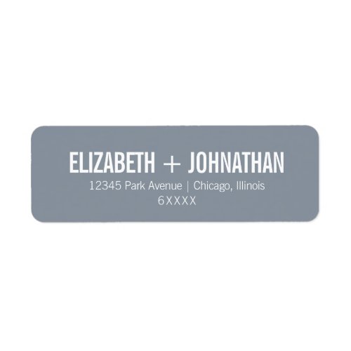 Simple Dusty Blue Typography Wedding Address Label