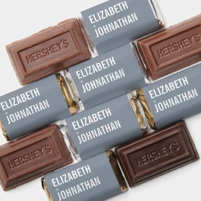 Simple Dusty Blue Typography Wedding Hershey's Miniatures (Assorted)