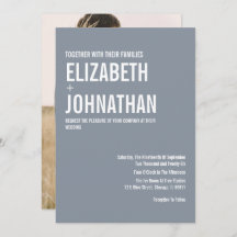 Simple Dusty Blue Typography Wedding Photo