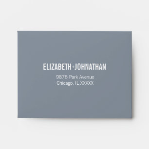 Simple Dusty Blue Typography Wedding RSVP Envelope